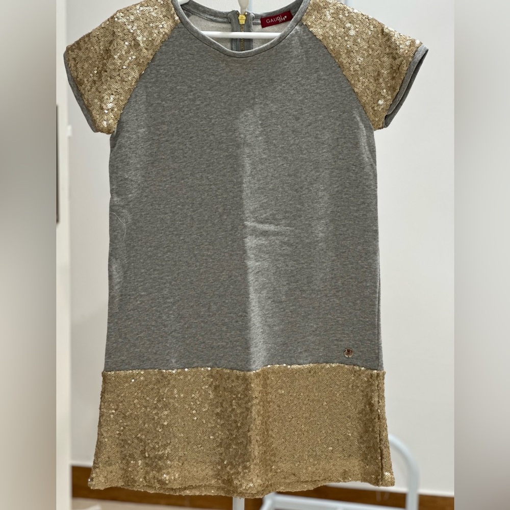 Gaudi' Gray Cotton/ Sequin Dress